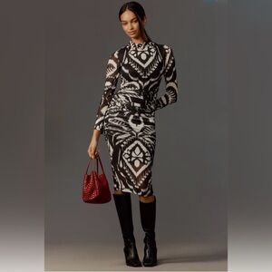 Farm Rio Ikat Ruched Tulle Midi-Dress - size XSmall - NWT